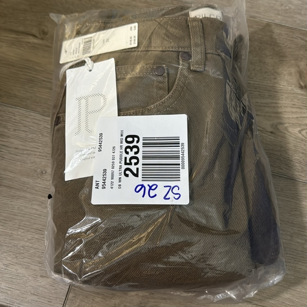 NWT! Anthropologie Pilcro Moss High-Rise Wide-Leg Puddle Jeans - Size 26 ⚽️ - Picture 9 of 9